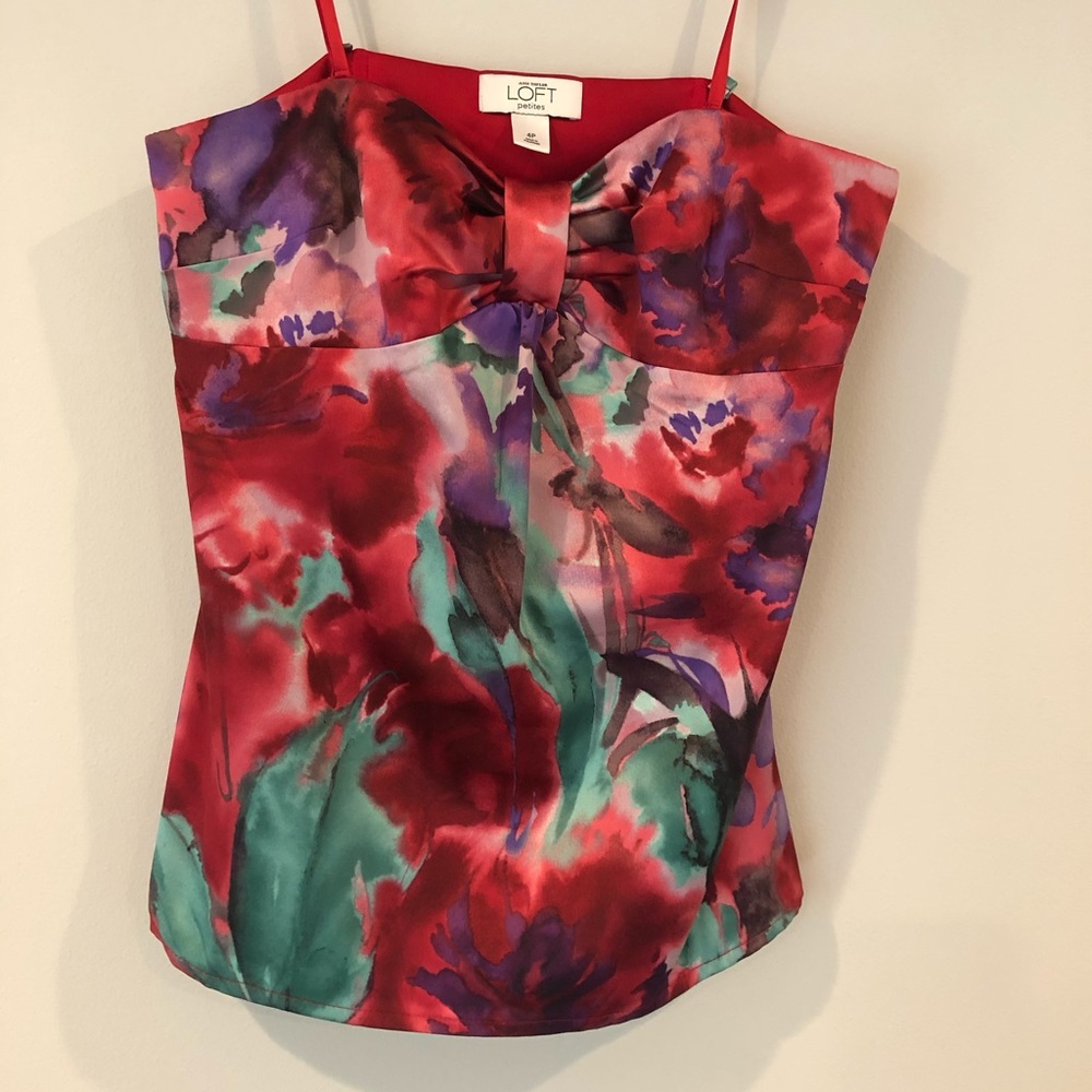 Strapless LOFT watercolor top